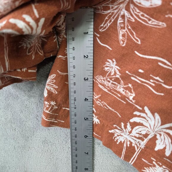 Womens Ana Rust Brown Shorts Palm Tree Print Linen Rayon Blend 6" Inseam XXL - Picture 7 of 9